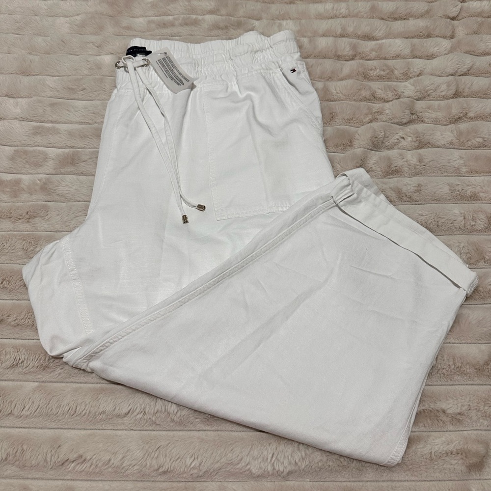 NWT TOMMY HILFIGER White Drawstring Pants